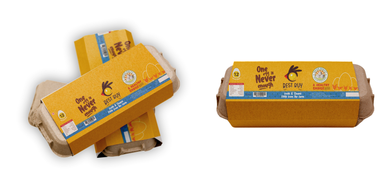Best Buy white egg cartons in yellow packaging